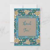 シクラメンブルーアールヌーボー花壁紙 サンキューカード (正面)