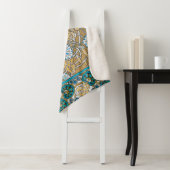 シクラメンブルーアールヌーボー花壁紙 シェルパブランケット (インサイチュ)