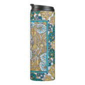 シクラメンブルーアールヌーボー花壁紙 タンブラー (回転右)