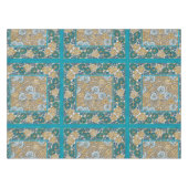 シクラメンブルーアールヌーボー花壁紙 テーブルクロス (正面(横))