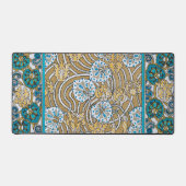 シクラメンブルーアールヌーボー花壁紙 デスクマット (正面)