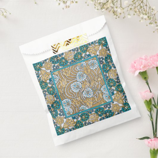 シクラメンブルーアールヌーボー花壁紙 フェイバーバッグ (封をした状態)