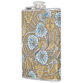 シクラメンブルーアールヌーボー花壁紙 フラスク (左)