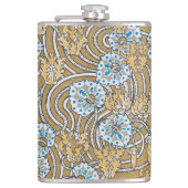 シクラメンブルーアールヌーボー花壁紙 フラスク (正面)