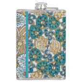 シクラメンブルーアールヌーボー花壁紙 フラスク (裏面)