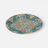 シクラメンブルーアールヌーボー花壁紙 ペーパープレート (アングル)