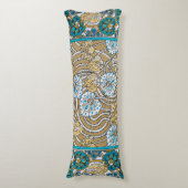 シクラメンブルーアールヌーボー花壁紙 ボディピロー (正面縦)