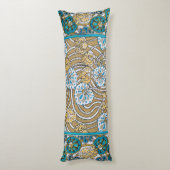 シクラメンブルーアールヌーボー花壁紙 ボディピロー (裏面 (縦))