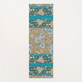 シクラメンブルーアールヌーボー花壁紙 ヨガマット (正面)