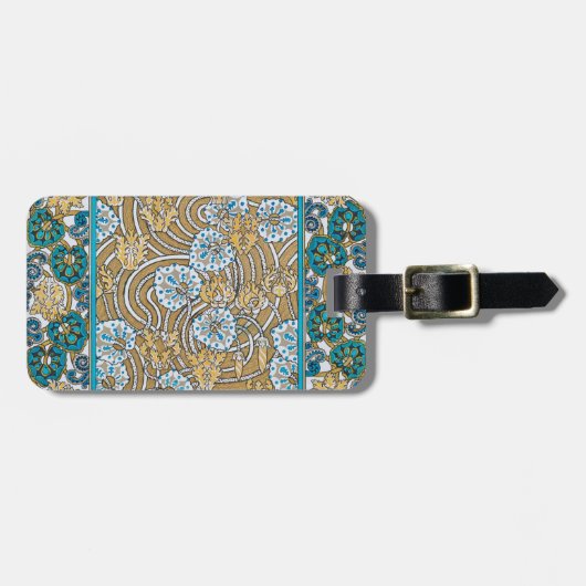 シクラメンブルーアールヌーボー花壁紙 ラゲッジタグ (正面横)