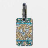 シクラメンブルーアールヌーボー花壁紙 ラゲッジタグ (裏面縦)