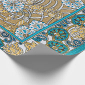 シクラメンブルーアールヌーボー花壁紙 ラッピングペーパー (角)