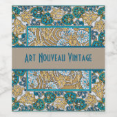 シクラメンブルーアールヌーボー花壁紙 ワインラベル (シングルラベル)