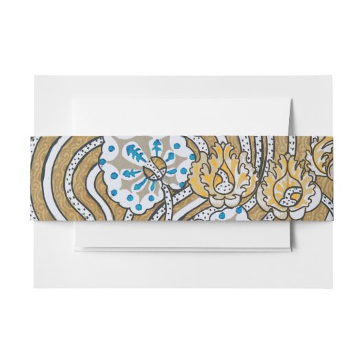 シクラメンブルーアールヌーボー花壁紙 招待状ベリーバンド (正面例)