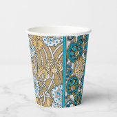 シクラメンブルーアールヌーボー花壁紙 紙コップ (裏面)