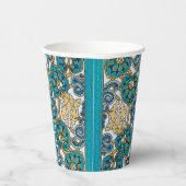 シクラメンブルーアールヌーボー花壁紙 紙コップ (右)