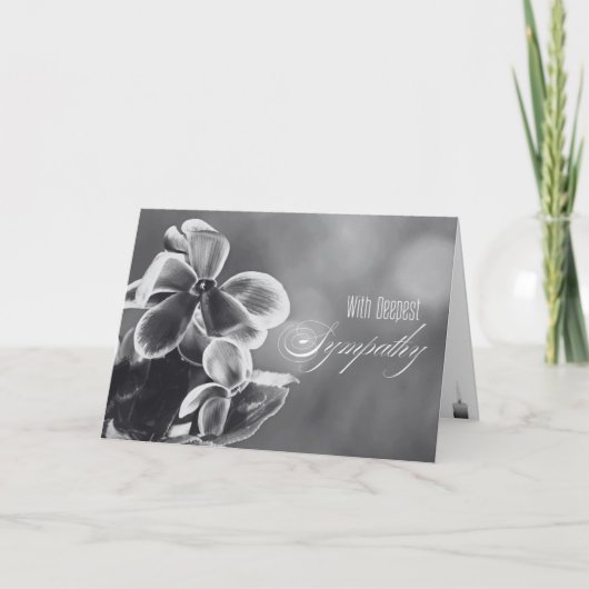 シクラメン花とキャンドルイラストレーション悔やみや弔慰 カード (正面)