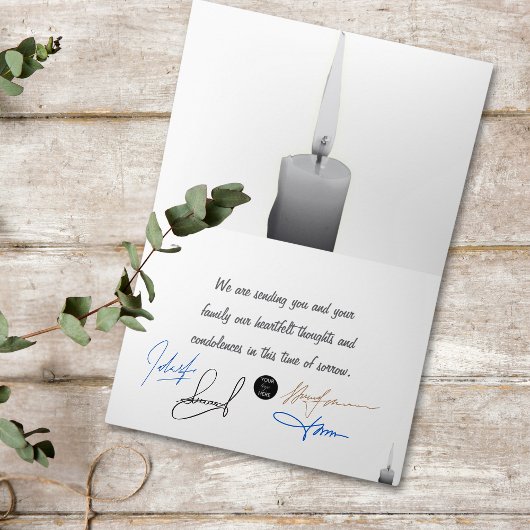 シクラメン花とキャンドルイラストレーション悔やみや弔慰 カード