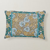 シクラメン ブルー アートヌーボー 花 ボタニカル アクセントクッション (裏面)