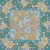 シクラメン ブルー アートヌーボー 花 ボタニカル シール (正面)