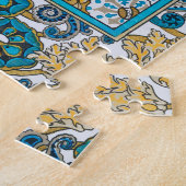 シクラメン ブルー アートヌーボー 花 ボタニカル ジグソーパズル (側面)