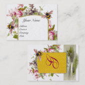 シクラメン、ミツバチ、養蜂家、養蜂家金ゴールド 名刺 (正面/裏面)