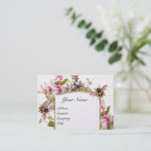 シクラメン、ミツバチ、養蜂家、養蜂家金ゴールド 名刺 (スタンド正面)