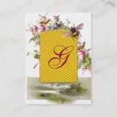 シクラメン、ミツバチ、養蜂家、養蜂家金ゴールド 名刺 (裏面)