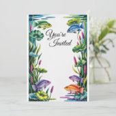 シクリッドフィッシュ招待状ウェディングパーティー招待状 招待状 (スタンド正面)