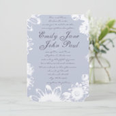 シクルラベンダーヴィンテージフローラ結婚式招待状 招待状 (スタンド正面)