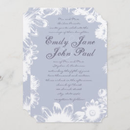 シクルラベンダーヴィンテージフローラ結婚式招待状 招待状