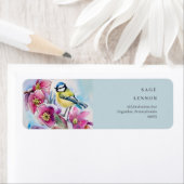 シクロのピンク色の花のチットバード ラベル (インサイチュ)