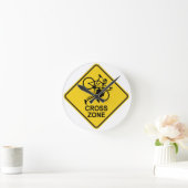 シクロクロスゾーン道路標識 ラウンド壁時計 (ホーム)