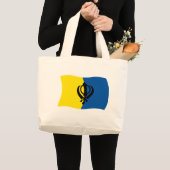 シク教の旗のトートバッグ ラージトートバッグ (正面(商品))