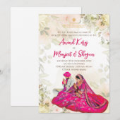 シク教の結婚式の招待状 & アナンド・カラージの招待状 招待状 (正面/裏面)