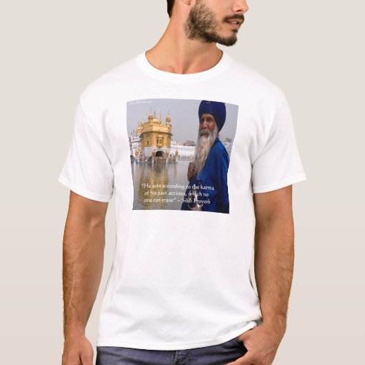 シク教の行動/カルマの格言 Tシャツ (正面)