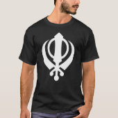 シク教 シク教 白いシンボル Tシャツ (正面)