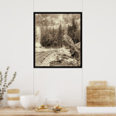 シグナルロックエルクキャニオンブラックヒルズSD 1890 ポスター (キッチン)