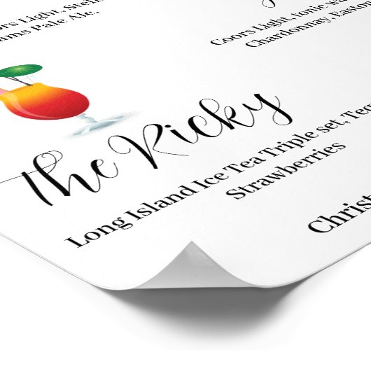 シグニシンプルグシグネチャー結婚ドリンクバーポスター ポスター (角)