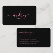 シグニスタイリッシュークピンクとブラック 名刺 (正面/裏面)