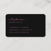 シグニスタイリッシュークピンクとブラック 名刺 (裏面)