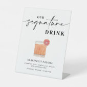 シグニモダングドリンク結婚のバー記号 台座サイン (正面)