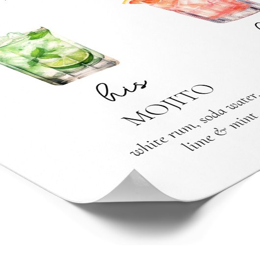 シグニモダンチャー結婚ドリンクのサイン、300以上のドリンク ポスター (角)