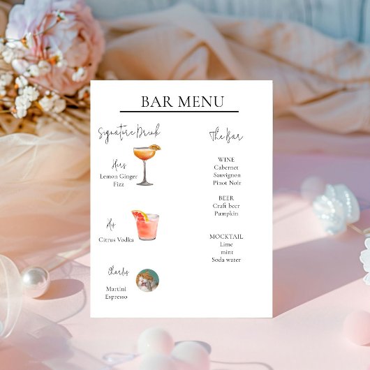 シグニモダンティミニマル・ドリンク・カクテルバー標識 台座サイン