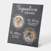 シグニ素朴グドリンクペット結婚のカクテルフォト 台座サイン (正面)