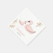 シグネエレガントガールベビーシャワー付きピンクの白鳥 スタンダードカクテルナプキン (角)