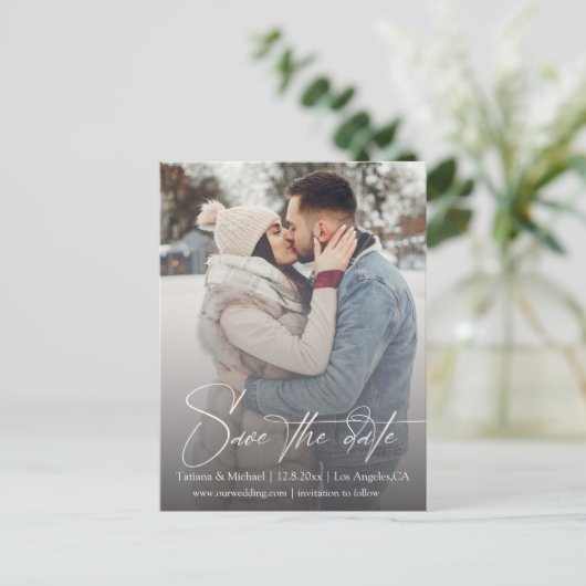 シグネスタイリッシュグスクリプトのフェード写真の保存日付 ポストカード (スタンド正面)