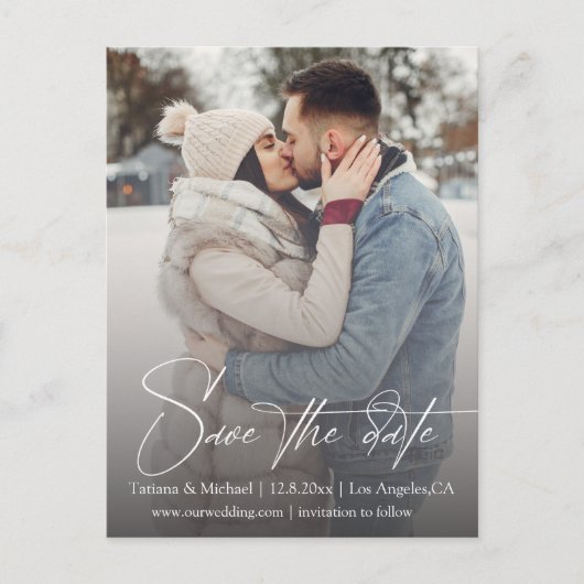 シグネスタイリッシュグスクリプトのフェード写真の保存日付 ポストカード (正面)