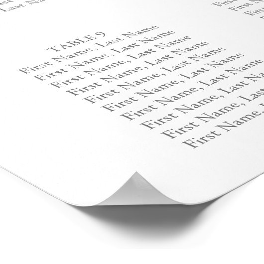 シグネチエレガントャ結婚ーの座席表 ポスター (角)