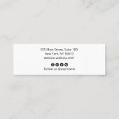 シグネチカッコいいャはっきりしたスクリプトのタイポグラフィモダン白 スキニー名刺 (裏面)